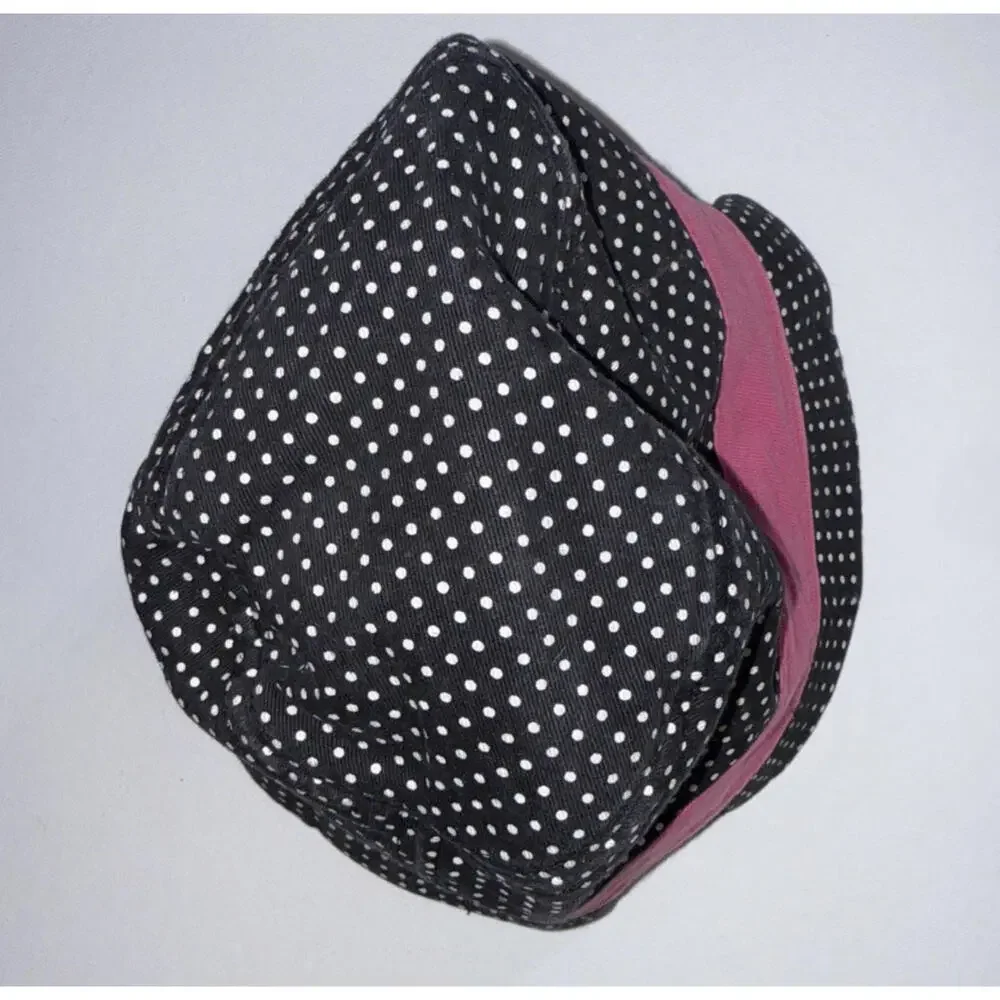 Hello Kitty Black Pink Y2K‎ Cat Cartoon Polka Dot Y2K Bucket Hat